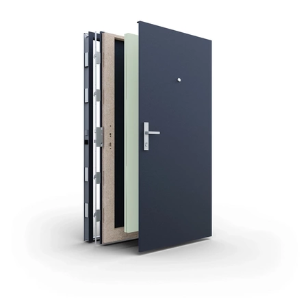 Drzwi wewnątrzklatkowe antywłamaniowe z ościeżnicą atestowane RC3 68mm stalowe akustyczne 44 dB dymoszczelne złoty dąb M02