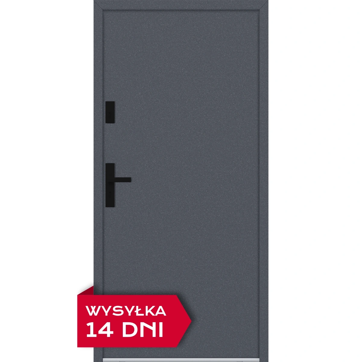 Drzwi zewnętrzne do domu stalowo aluminiowe 68 mm z czarnymi okuciami ATU68 wiele kolorów Program Czyste Powietrze M527