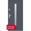 Drzwi zewnętrzne do domu stalowo aluminiowe 68 mm z szybą i klamką inox ATU68 antracyt db703 Program Czyste Powietrze M501