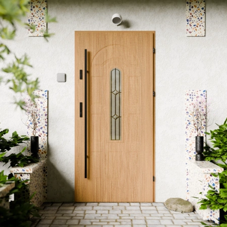 Classico Black CK drzwi zewnętrzne 72 mm z antabą/pochwytem energooszczędne Ud-1.3 przeszklone Program Czyste Powietrze