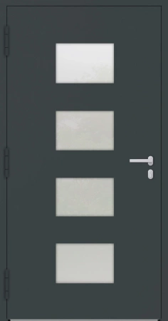 Drzwi zewnętrzne wejściowe domu aluminiowe na wymiar 90mm RC2 pochwyt/antaba Premium KOBBE energooszczędne RAL na zamówienie antracyt ral 7016 M211