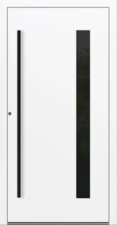 Drzwi zewnętrzne wejściowe domu aluminiowe na wymiar 90mm RC2 pochwyt/antaba Premium KOBBE energooszczędne RAL na zamówienie białe M24