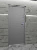 Drzwi klatkowe wejściowe do mieszkania w bloku antywłamaniowe RC3 wygłuszające 47 dB 55 mm stalowe z tłoczeniami z klamką inox srebrną szare T34
