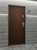 Drzwi wewnątrzklatkowe antywłamaniowe RC3 z Certyfikatem akustyczne wyciszające 47 dB 55 mm stalowe z tłoczeniami z klamką inox srebrną orzech T34