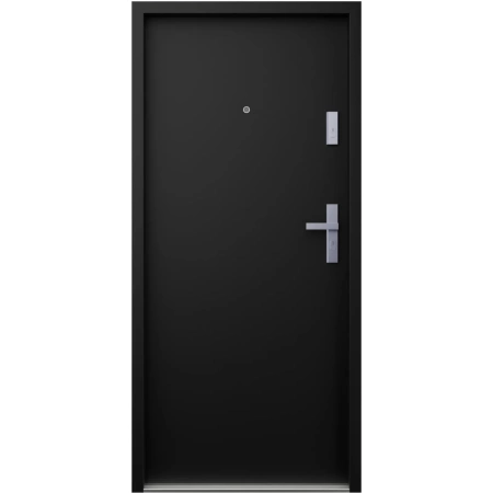 Drzwi wewnątrzklatkowe antywłamaniowe RC3 z Certyfikatem akustyczne wyciszające 47 dB 55 mm stalowe gładkie z klamką inox srebrną czarne G00