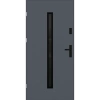 Drzwi zewnętrzne do domu stalowo aluminiowe 68 mm z szybą i czarnymi okuciami ATU68 wiele kolorów Program Czyste Powietrze M521