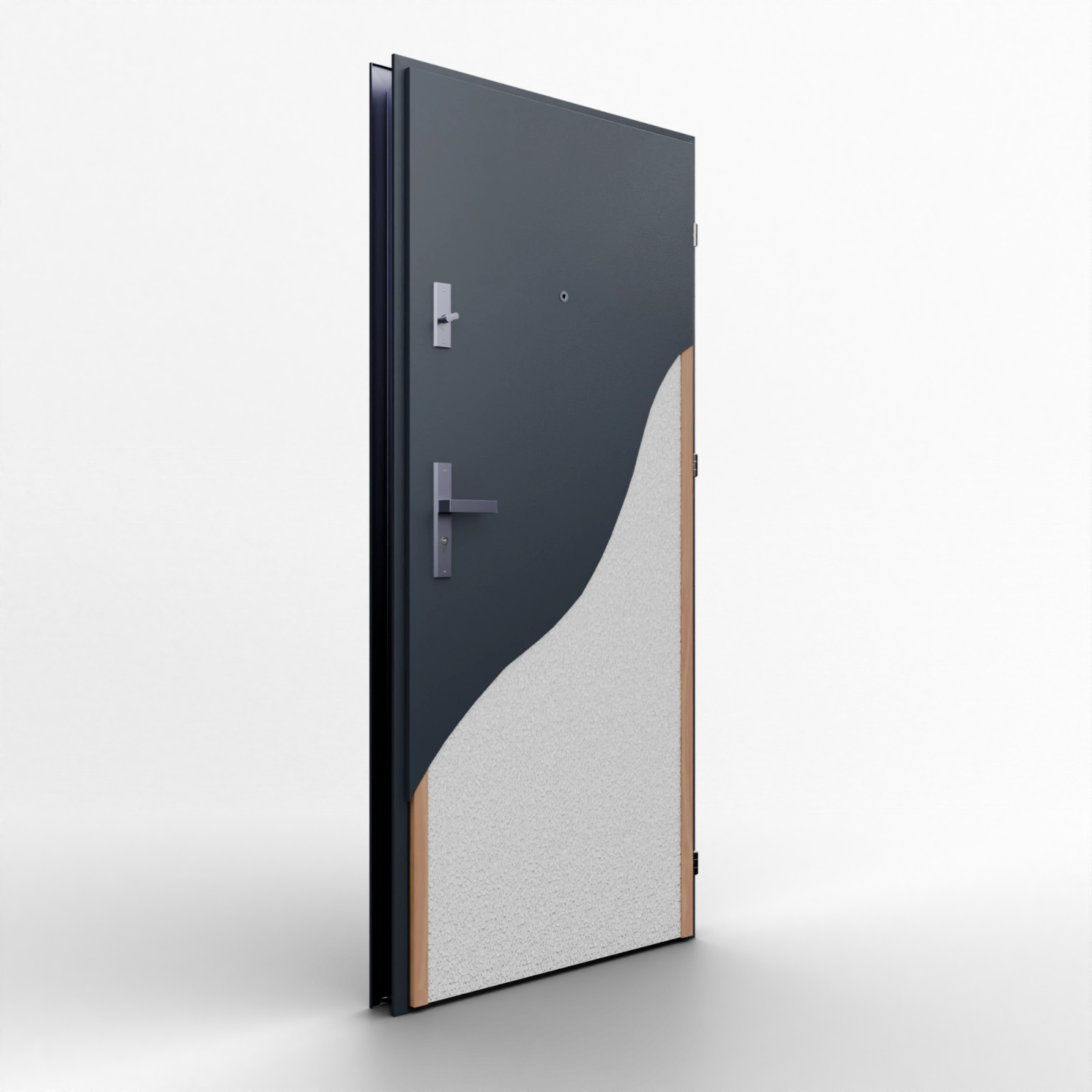 Ekonomiczne drzwi wewnątrzklatkowe wejściowe do mieszkania z klatki schodowej 55 mm stalowe mahoń A7