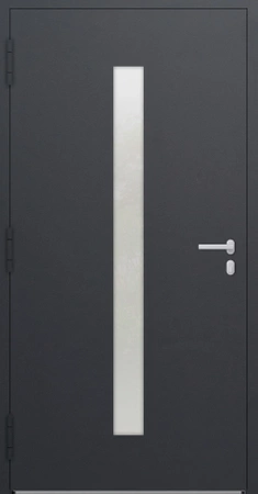 Drzwi zewnętrzne do domu aluminiowe 75 mm na wymiar klamka i antaba inox Superial SL75 energooszczędne z szybą antracyt db703 M01
