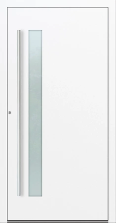 Drzwi zewnętrzne wejściowe domu aluminiowe na wymiar 90mm RC2 pochwyt/antaba Premium KOBBE energooszczędne RAL na zamówienie białe M14