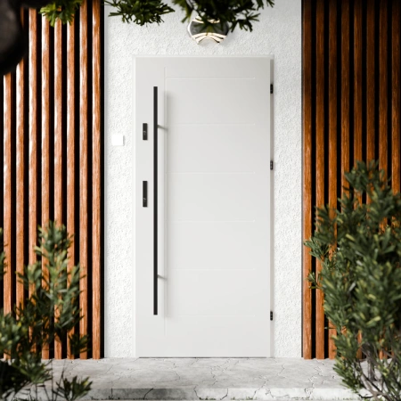 Basic Black CK drzwi zewnętrzne 72 mm z antabą/pochwytem energooszczędne Ud-1.3 bez przeszklenia pełne Program Czyste Powietrze