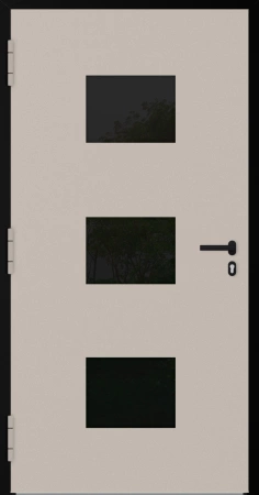 Drzwi zewnętrzne wejściowe domu aluminiowe na wymiar 90mm RC2 czarna ościeżnica Premium KOBBE Ud od 0.8 RAL na zamówienie beżowe M310