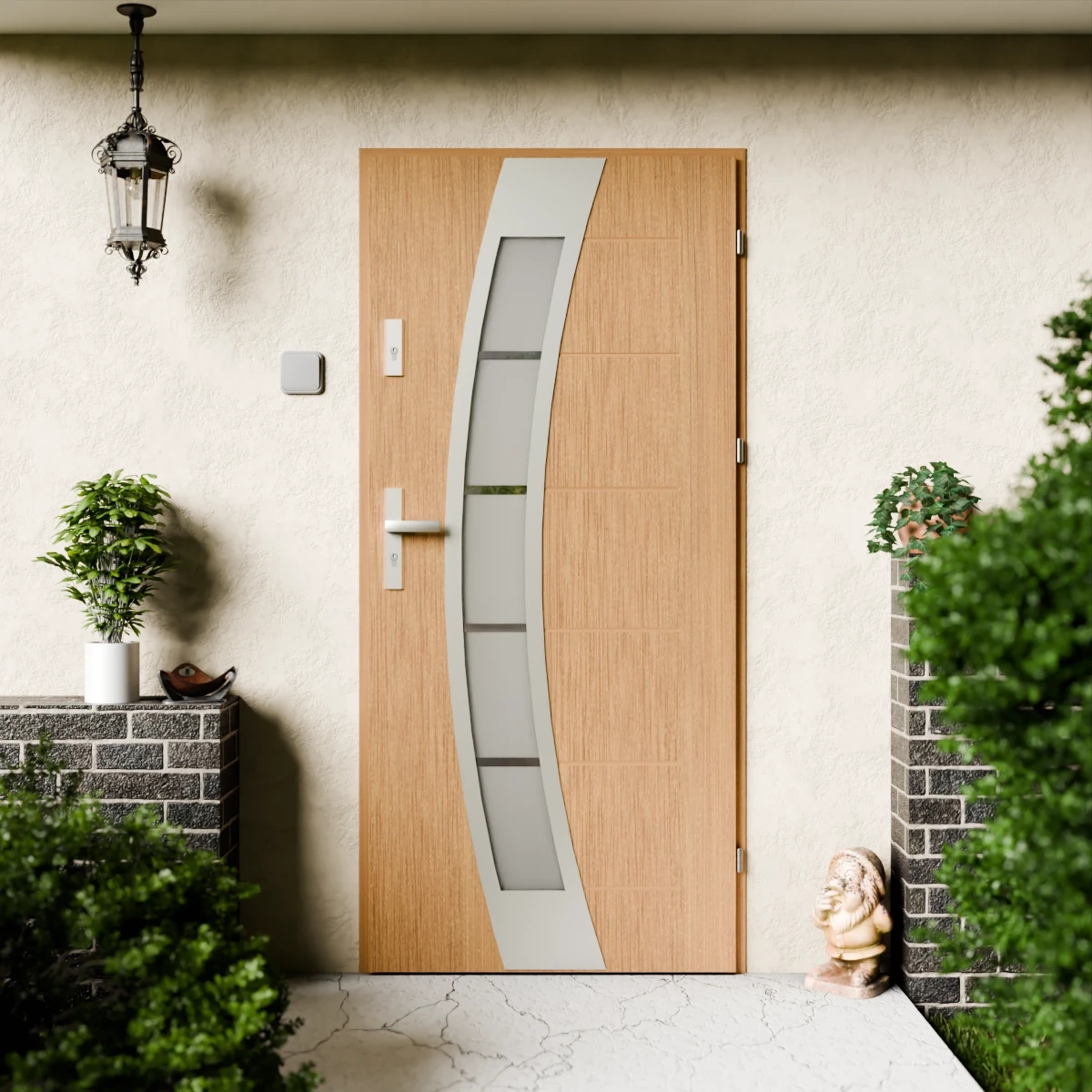 Drzwi zewnętrzne stalowe do domu Efekta Inox 72mm z klamką energooszczędne Ud=1.3 lustro weneckie szyba mleczna Program Czyste Powietrze