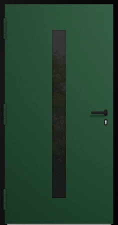 Drzwi zewnętrzne wejściowe domu aluminiowe na wymiar 90mm RC2 czarna ościeżnica Premium KOBBE Ud od 0.8 RAL na zamówienie zielone M21