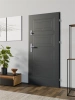 Ekonomiczne drzwi wewnątrzklatkowe wejściowe do mieszkania z klatki schodowej 55 mm stalowe antracyt db703 T34