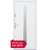 Drzwi zewnętrzne do domu stalowo aluminiowe 68 mm z szybą i klamką inox ATU68 białe Program Czyste Powietrze M501