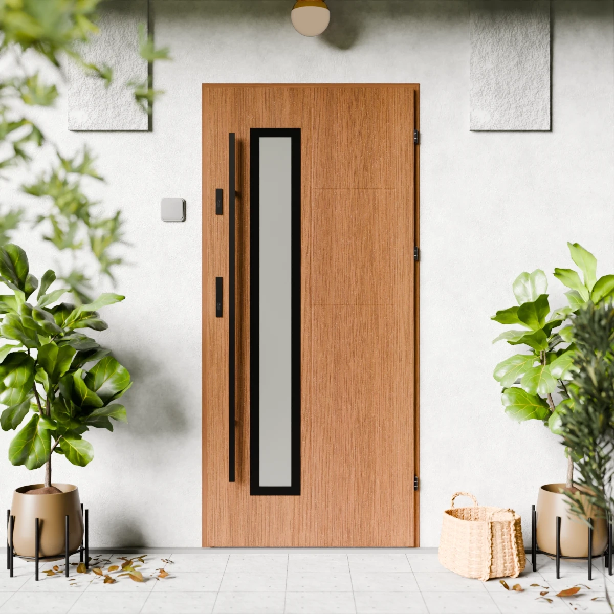 Drzwi zewnętrzne stalowe do domu Tinea Black 72mm z antabą/pochwytem energooszczędne Ud=1.3 lustro weneckie szyba mleczna Program Czyste Powietrze