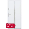 Drzwi zewnętrzne do domu stalowo aluminiowe 68 mm z szybą i klamką inox ATU68 białe Program Czyste Powietrze M505
