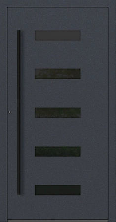 Drzwi zewnętrzne wejściowe domu aluminiowe na wymiar 90mm RC2 pochwyt/antaba Premium KOBBE energooszczędne RAL na zamówienie antracyt db703 M31