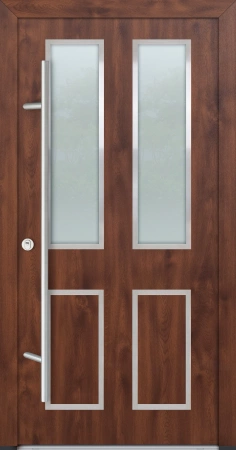 Drzwi zewnętrzne wejściowe do domu stalowo aluminiowe 82 mm DS82 U <= 0,89 antaba inox szyba mleczna lustro weneckie Program Czyste Powietrze C09