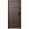 Ekonomiczne drzwi wewnątrzklatkowe wejściowe do mieszkania z klatki schodowej 55 mm stalowe mahoń T34