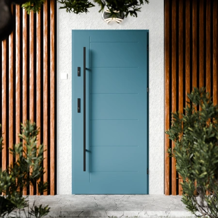 Basic Black CK drzwi zewnętrzne 72 mm z antabą/pochwytem energooszczędne Ud-1.3 bez przeszklenia pełne Program Czyste Powietrze