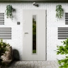 Drzwi zewnętrzne stalowe do domu Presto Inox 72mm z klamką energooszczędne Ud-1.3 przeszklone lustro weneckie szyba mleczna Program Czyste Powietrze