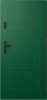 Ekonomiczne drzwi wewnątrzklatkowe wejściowe do mieszkania z klatki schodowej 55 mm stalowe zielone T34