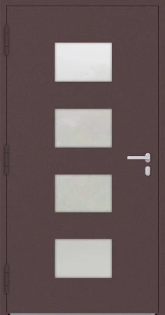 Drzwi zewnętrzne wejściowe domu aluminiowe na wymiar 90mm RC2 pochwyt/antaba Premium KOBBE energooszczędne RAL na zamówienie czerwono brązowe M211