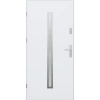 Drzwi zewnętrzne do domu stalowo aluminiowe 68 mm z szybą i klamką inox ATU68 białe Program Czyste Powietrze M501