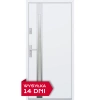 Drzwi zewnętrzne do domu stalowo aluminiowe 68 mm z szybą i klamką inox ATU68 białe Program Czyste Powietrze M514