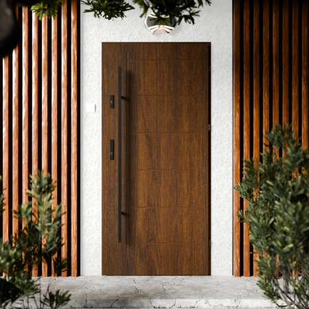 Basic Black CK drzwi zewnętrzne 72 mm z antabą/pochwytem energooszczędne Ud-1.3 bez przeszklenia pełne Program Czyste Powietrze