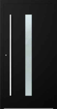 Drzwi zewnętrzne wejściowe domu aluminiowe na wymiar 90mm RC2 pochwyt/antaba Premium KOBBE energooszczędne RAL na zamówienie czarne M01