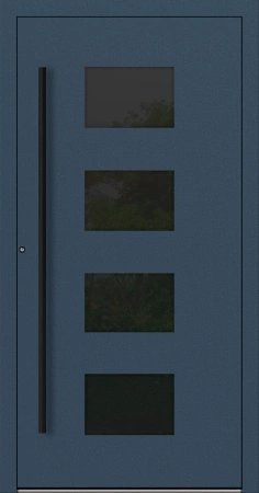 Drzwi zewnętrzne wejściowe domu aluminiowe na wymiar 90mm RC2 pochwyt/antaba Premium KOBBE energooszczędne RAL na zamówienie ciemny niebieski M311