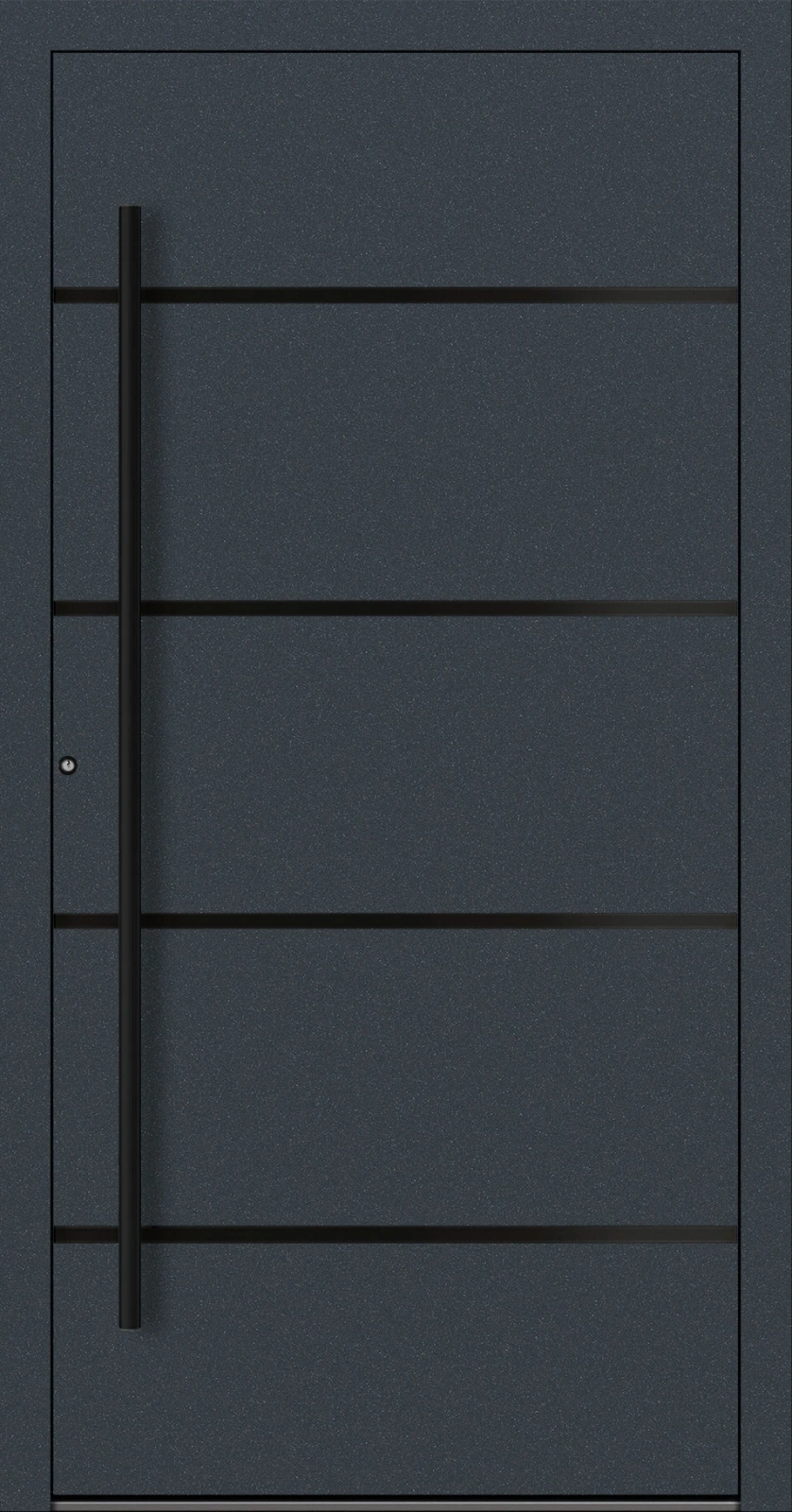 Drzwi zewnętrzne wejściowe domu aluminiowe na wymiar 90mm RC2 pochwyt/antaba Premium KOBBE energooszczędne RAL na zamówienie antracyt ral 7016 M22