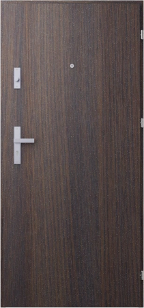 Drzwi wewnątrzklatkowe antywłamaniowe RC3 z Certyfikatem akustyczne wyciszające 47 dB 55 mm stalowe gładkie z klamką inox srebrną dąb bagienny G00