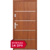 Drzwi zewnętrzne do domu stalowo aluminiowe 68 mm z okuciami inox ATU68 złoty dąb Program Czyste Powietrze M502