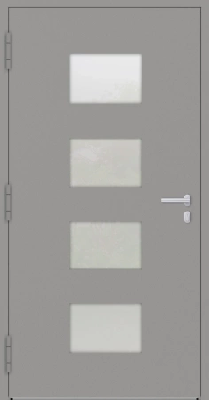 Drzwi zewnętrzne wejściowe domu aluminiowe na wymiar 90mm RC2 pochwyt/antaba Premium KOBBE energooszczędne RAL na zamówienie szare M211