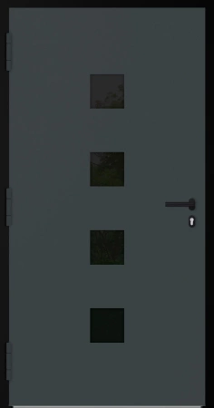 Drzwi zewnętrzne wejściowe domu aluminiowe na wymiar 90mm RC2 czarna ościeżnica Premium KOBBE Ud od 0.8 RAL na zamówienie antracyt ral 7016 M23