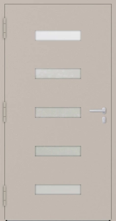 Drzwi zewnętrzne wejściowe domu aluminiowe na wymiar 90mm RC2 pochwyt/antaba Premium KOBBE energooszczędne RAL na zamówienie beżowe M11