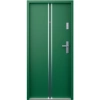 Drzwi wewnątrzklatkowe antywłamaniowe w klasie RC4 55 mm stalowe z klamką i zawiasami srebrnymi inox zielone A7