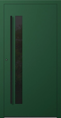 Drzwi zewnętrzne wejściowe domu aluminiowe na wymiar 90mm RC2 pochwyt/antaba Premium KOBBE energooszczędne RAL na zamówienie zielone M34