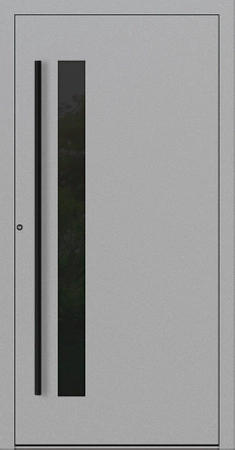 Drzwi zewnętrzne do domu aluminiowe 75 mm na wymiar klamka i antaba czarna Superial SL75 Blackline energooszczędne z szybą szare M34