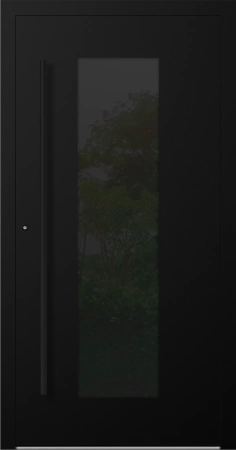 Drzwi zewnętrzne wejściowe domu aluminiowe na wymiar 90mm RC2 pochwyt/antaba Premium KOBBE energooszczędne RAL na zamówienie czarne M28