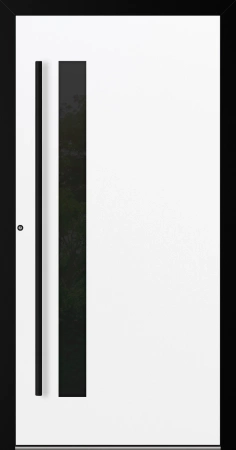 Drzwi zewnętrzne wejściowe domu aluminiowe na wymiar 90mm RC2 czarna ościeżnica Premium KOBBE Ud od 0.8 RAL na zamówienie białe M34