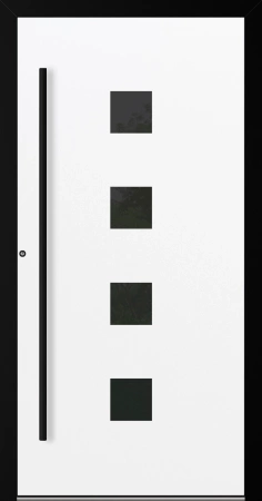 Drzwi zewnętrzne wejściowe domu aluminiowe na wymiar 90mm RC2 czarna ościeżnica Premium KOBBE Ud od 0.8 RAL na zamówienie białe M23
