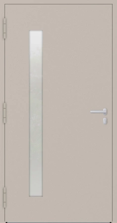 Drzwi zewnętrzne do domu aluminiowe 75 mm na wymiar klamka i antaba inox Superial SL75 energooszczędne z szybą beżowe M04