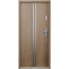 Ekonomiczne drzwi wewnątrzklatkowe wejściowe do mieszkania z klatki schodowej 55 mm stalowe dąb trufla A7