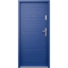 Drzwi wewnątrzklatkowe akustyczne wyciszające 47 dB z Certyfikatem antywłamaniowe RC3 55 mm stalowe z tłoczeniami z klamką inox srebrną niebieskie T34
