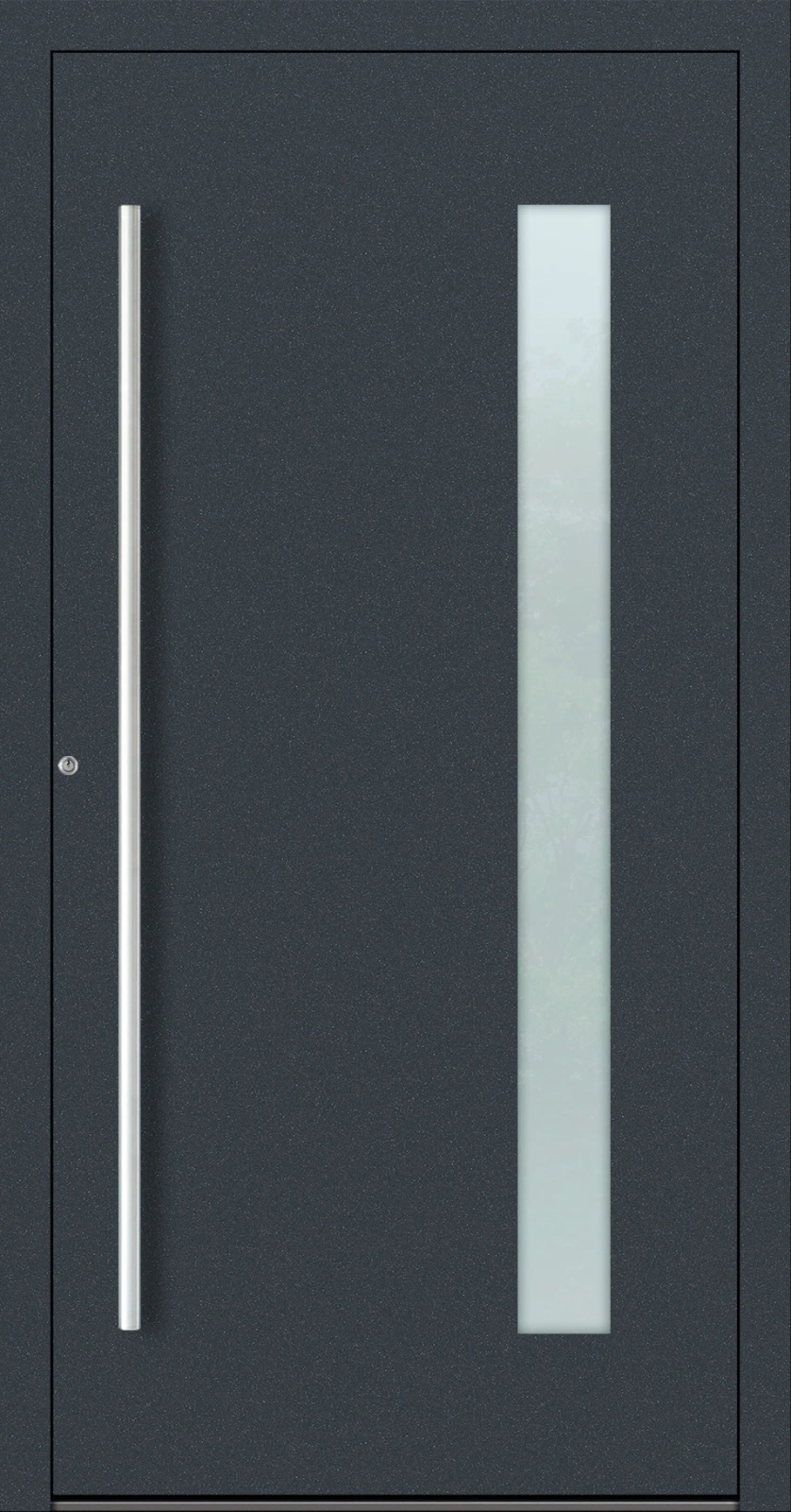 Drzwi zewnętrzne wejściowe domu aluminiowe na wymiar 90mm RC2 czarna ościeżnica Premium KOBBE Ud=1.3 RAL na zamówienie antracyt ral 7016 M04