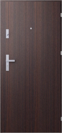 Drzwi wewnątrzklatkowe antywłamaniowe RC3 z Certyfikatem akustyczne wyciszające 47 dB 55 mm stalowe gładkie z klamką inox srebrną mahoń G00